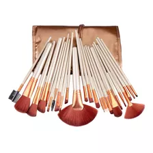 Set Completo 24 Brochas Maquillaje Pinceles Estuche Make Up