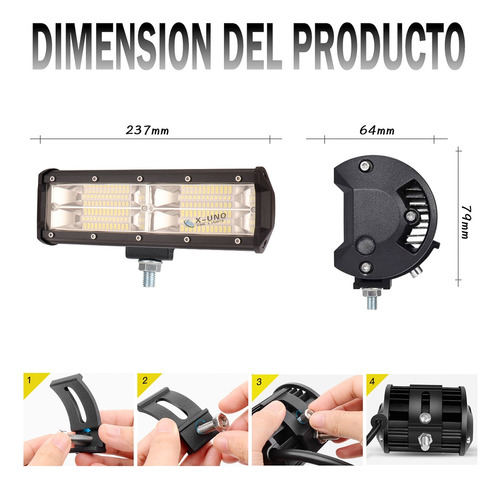 Faro Barra Led 9'' Universal 6500k Triple-fila 180w Suv Moto Foto 10