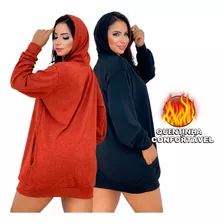 Blusa De Frio Feminina Com Capuz Tipo Moletom Para O Frio 