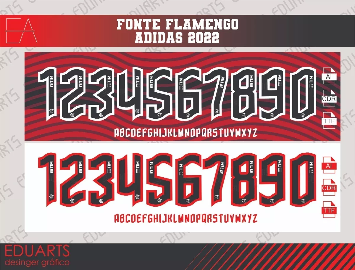 Fonte Camisa Flamengo Titular 2022