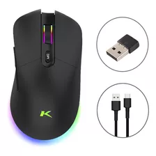 Mouse Gamer Dual Usb Wireless 10000dpi Full Rgb Com Software