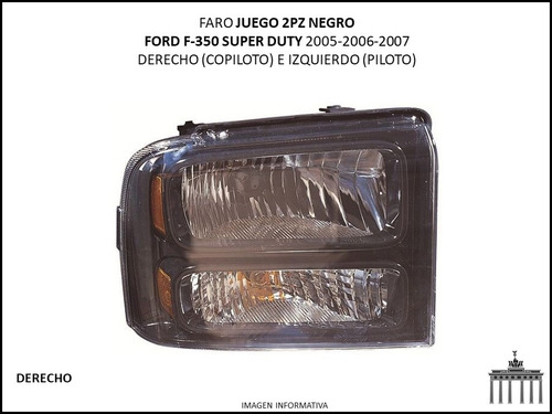 Faro Ford Super Duty 2005-2007 F-350 Negro Juego 2pz Ctt Foto 2