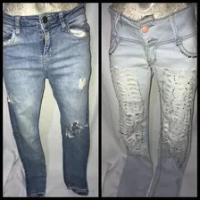 Pack Jeans Mossimo Detalle + Jeans Brillos Rotos