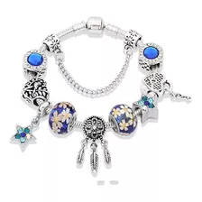 Pulsera Abalorios Atrapa Sueños Cristal Cadena De Serpiente 