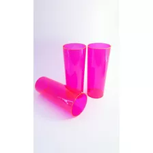 100 Copos Long Drink Rosa Pink Neon Acrílico. 