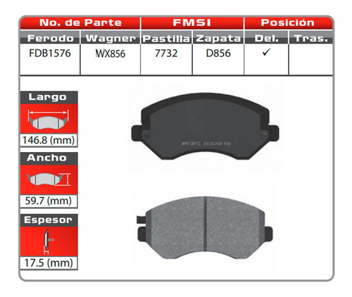 Balatas Delanteras Dodge Grand Caravan 2001 2002 2003 Rin 15 Foto 2