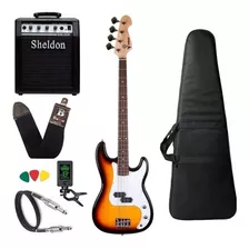 Kit Baixo Precision Phx Pbs Sunburst 4 Cordas Cubo Sheldon Orientação Da Mão Destro Cor Laranja Quantidade De Cordas 4