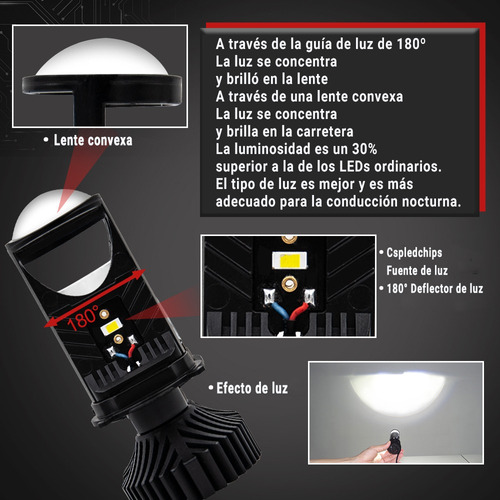 Foco De Luz Led Superbrillante Para Motocicleta Con Lente Foto 7