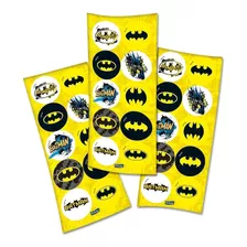 30 Adesivos Batman - 3 Cartelas Com 10 Adesivos Cada