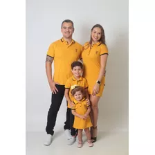 Kit Família Camisa Polo E Vestido Composto Por 6 Peças.