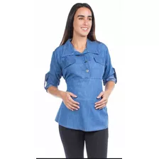 Blusa Maternidad Cinturón Mezclilla- 134rod