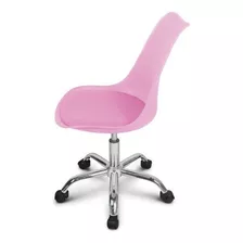 Cadeira De Escritorio Eames Giratoria Estofada Rosa - Moob Material Do Estofamento Couro Sintético