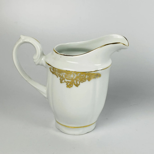 Jogo Chá Porcelana Porcelana Mauá Dourado Vintage 4 Peças Branco Dourado 4