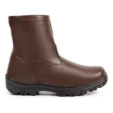 Bota Masculina Inverno Couro Forrada Lã Impermeável A Neve