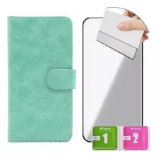 Flipcover Verde + Vidrio Completo Todos Los Modelos Xiaomi