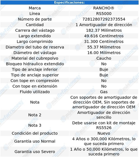 Amortiguador Direccin Oldsmobile Bravada 96-97 Rancho Foto 3