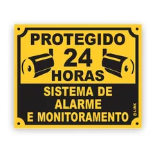 Placa De Monitoramento E Alarme Protegido Vigilância 24h Dia