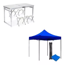 Combo Picnic Mesa Plegable + 4 Pisos +toldo Araña Smallbox 