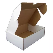 50 Caixas De Papelão Tam 23x14x8 Montável Correios Branca