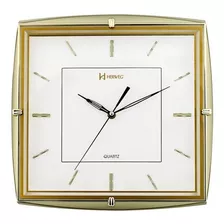 Reloj De Pared Analógico Herweg 6251 Con Diseño Tradicional Dorado Claro