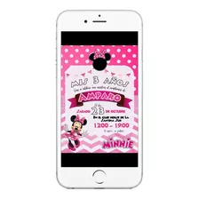 Invitación Cumpleaños Tarjeta Digital Mickey Minnie Mouse 