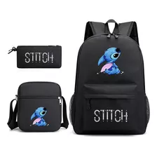 Mochila Stitch Estuche Lápices Bolso Con Estampado Lindo