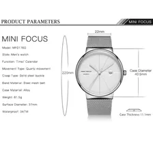 Mini Focus Hombres Relojes De Cuarzo Ultradelgados Simples Color De La Correa Rose