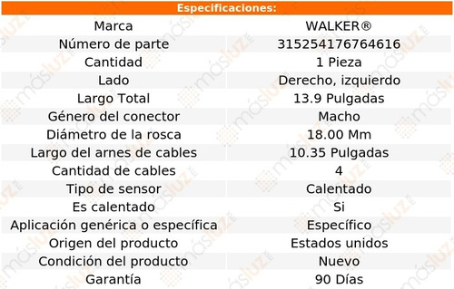 Sensor O2 Ox Izq/der Gmc Yukon Xl 8 Cil 5.3l 21 Walker Foto 6