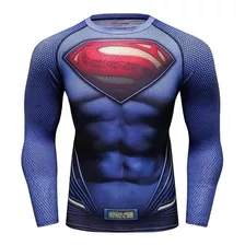 Camisa De Compressão Superman Clássico Manga Longa