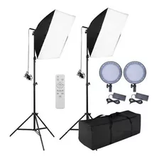 Kit Softbox 50x70cm Iluminador Led 126 Estúdio Live Controle