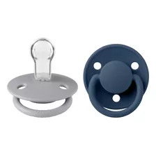 Chupete Bibs De Lux X 2u Bpa Free Silicona Tetina Redonda Color Cloud - Steel Blue Período De Edad 0-36 Meses