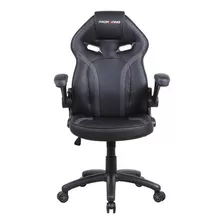 Silla Gamer Oficina Ergonomica Marca Silleti Modelo Vancouver Reclinable Brazos Abatible Tapizado Cuero Sintetico Color Negro/gris