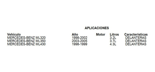 Balatas Delanteras Mercedes-benz Ml320 2002 3.2l Brembo Foto 3
