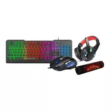 Kit Gamer Rgb Imice Teclado+ Mouse 6d+ Audífonos + Pad Mouse