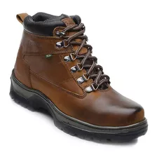 Bota Masculina Adventure Couro Legítimo Brinde Meia Lupo Trilha Caminhada Off Road Castor