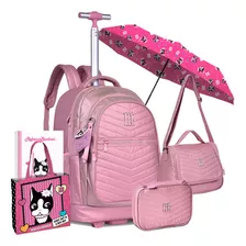 Kit Mochila Lancheira Estojo Rodinha Rebecca Bonbon 2021