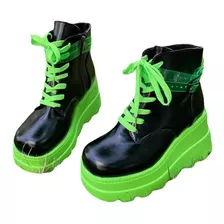 Botas Martin Green Punk Gótico Outono