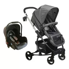 Coche De Paseo Bebesit Alfa Travel System Negro Con Chasis Color Blanco