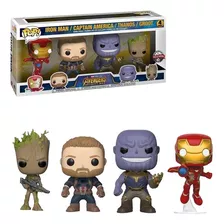 Funko Pop Iron Man Captain America Thanos Groot (4 Pack)