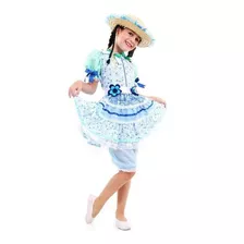 Vestido De Festa Junina Infantil Caipirinha Flor Com Chapéu