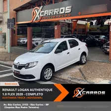 Renault Logan Authentique 1.0 Flex Completo 2020- Aceitamos