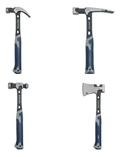 Kit Bremen: Martillo Galponero Monopieza + Martillo Ladrillero Monopieza + Martillo Bolita Monopieza + Hacha Monopieza