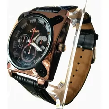 Reloj Hombre Masculino Grande Malla Eco Cuero Ejecutivo