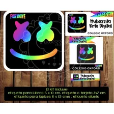 Marshmello Holograma Kit Imprimible Etiqueta Escolar