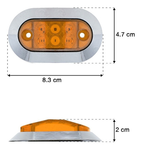 Par Mini Plafon Ovalado 6 Hiper Led Caja Camion 12-24v Foto 10