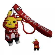 Llavero Pikachu Rojo, Pokémon Colgante Kawai