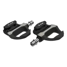 Pedal Bike Speep Clip Road Estrada Rolamento Selado C/ Tacos Cor Preto Com Azul