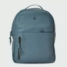 Mochila Urbana De Piel Genuina Con Bolsillo Frontal.