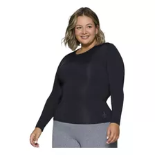 Camiseta Selene Com Proteção Uv - Plus Size Feminina Preta