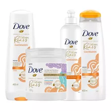 Kit Dove Texturas Reais Cabelo Cacheados Babosa Completo